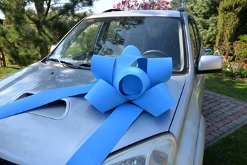 Уникальный синий бант размера XXL для автомобиля