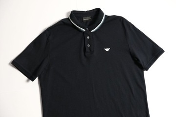 EMPORIO ARMANI__KOSZULKA POLO PREMIUM GRANATOWA LOGO__L