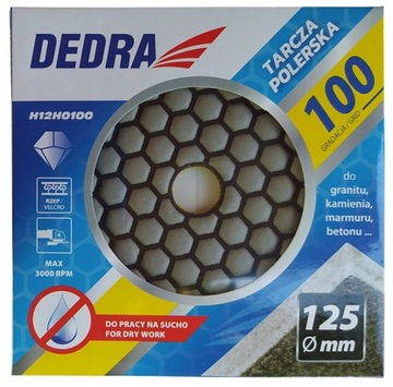 Diamentowy dysk polerski na sucho 125mm gr.100