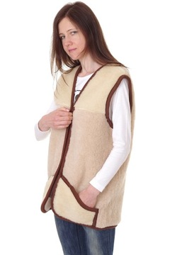 Kamizelka wełniana bezrękawnik ocieplacz 100% merynos naturalna Woolmark 4X