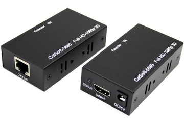 КОНВЕРТЕР HDMI Витая пара УДЛИНИТЕЛЬ LAN 60M 3D RJ45 RX УДЛИНИТЕЛЬНЫЙ КАБЕЛЬ