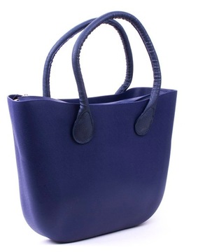 2437 GRANATOWA GUMOWA TOREBKA NAVY JELLY BAG