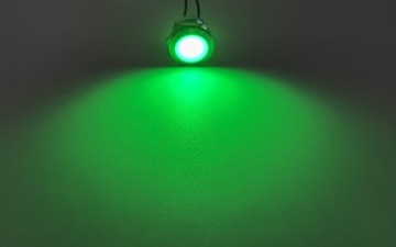 Lampka kontrolna, kontrolka LED 22mm Zielona 12V