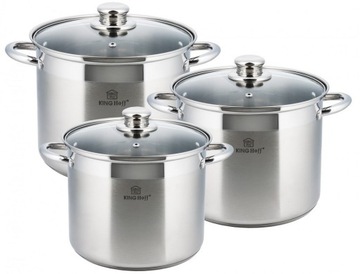 KOMPLET GARNKÓW GASTRO 6 el STOCK POT POKRYWKI STAL