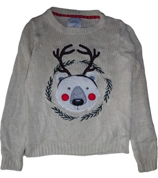 House sweterek świąteczny miś-renifer r.S