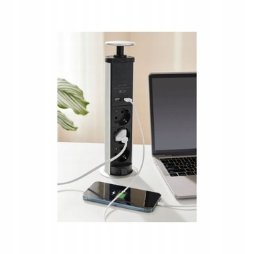 Gniazdo chowane w blat wysuwana listwa przedłużacz 2x USB 1,5m SilverCrest
