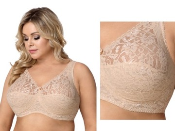 Ładny Staniczek Duże Rozmiary DUŻY Soft Beż 115 C