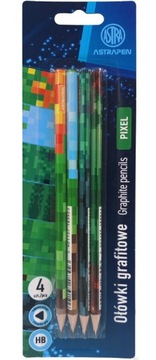 Ołówki Trójkątne HB Astrapen Pixel One 4 Sztuki