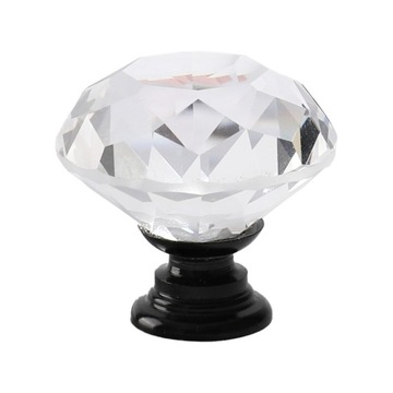 Мебельная ручка Crystal, мебельная ручка Black Crystal, черная, 30 мм, Glamour