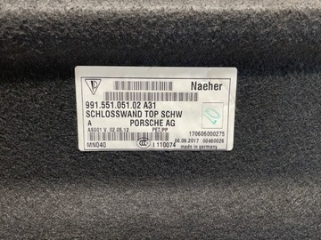 99155105102 KRYTINA KUFRU 3.8 CARRERA S 294 2014 PORSCHE 911 (991)