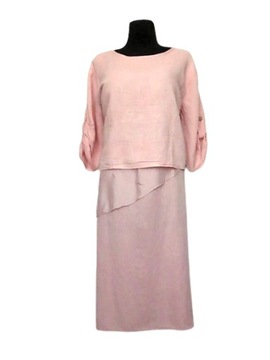 SUKIENKA włoska NARZUTKA TUNIKA 100% LEN oversize