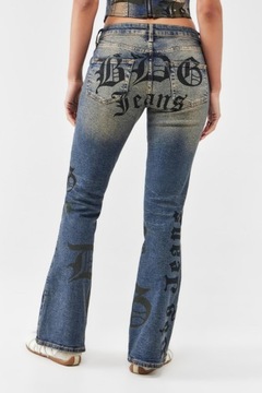 Urban Outfitters qmm vintage nadruk flare jeans spodnie W26/L32/S NH5