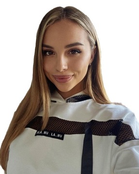 La..mu SPODNIE z siatką śmietanka NETTING M/L-2