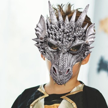Косплей дракона, Хэллоуин-маскарад, Фэнтезийная голова дракона, страшное животное