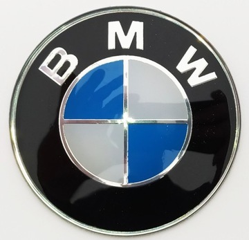 BMW emblemat znaczek logo chrom czarny nieb 81mm