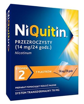 NIQUITIN 14 mg/24 h 7 plast. na rzucenie palenia
