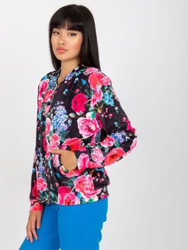 Bluza welurowa ROZPINANA bomberka FLOWERS 86C S/M