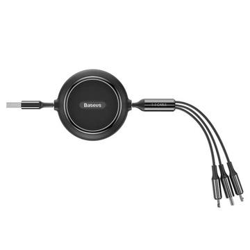 Выдвижной кабель Baseus Golden Loop USB 3в1 — micro USB/Lightning/USB-C