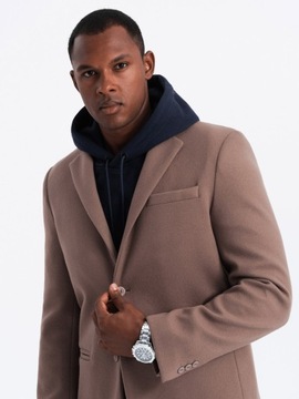 Мужская повседневная куртка на пуговицах светло-коричневого цвета V2 OM-BLZB-0118 L