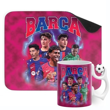 Zestaw Kubek Piłkarski + Podkładka pod mysz FC Barcelona Lewandowski Yamal