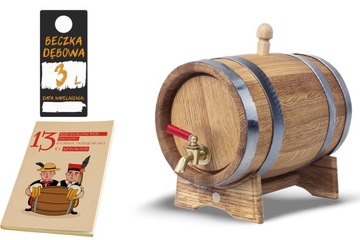ANTAŁEK Dębowa beczka 3L na whisky bimber nalewki prezent (z Atestem PZH)
