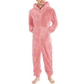 PIŻAMA ZIMOWY MĘSKA ROZPINANA CIEPŁA DŁUGI RĘKAW ONESIE