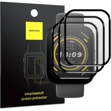 3x Solidne Szkło Hybrydowe PEŁNE Ochronne Hybrid Glass do Amazfit BIP 5