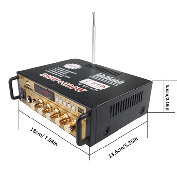 РЕСИВЕР 300ВТ BLUETOOTH USB СТЕРЕОУСИЛИТЕЛЬ 220В