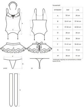 Przebranie pokojówki - Obsessive Housemaid Costume S/M