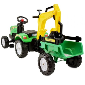 ПЕДАЛЬНЫЙ ТРАКТОР С ПРИЦЕПОМ И ЭКСКАВАТОРОМ/ TR3007