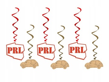 Dekoracja wisząca urodzinowa PRL - 6 szt Świderki