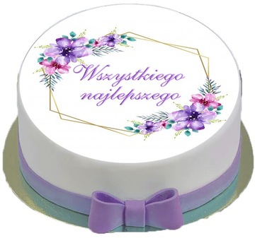 OPŁATEK NA TORT 6 Kwiaty Rocznica Ślub urodziny 20