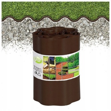 OBRZEŻE Ogrodowe TRAWNIKOWE 25cm FALISTE Border PALISADA Brązowe 27m (9mx3)