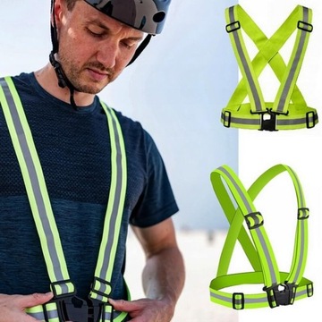 Светоотражающие лямки жилета для МОТОЦИКЛОВОЙ ВЕЛОСИПЕДНОЙ ПРОГУЛКИ