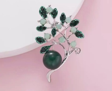 БРОШЬ ВЕТКА, цирконы