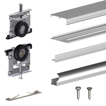 System przesuwny do szaf 2skrz.,drzwi 19mm,srebrny