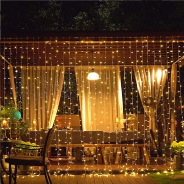 САДОВЫЕ ЛАМПЫ ГИРЛАНДА СВЕТОВАЯ ЗАНАВЕСА 300 светодиодов 3х3м ПРОВОДА + ПУЛЬТ USB