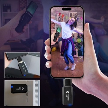 Mikrofon Bezprzewodowy 777W Led RGB USB-C Lightning komputer PC