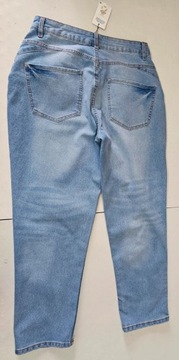 Primark spodnie niebieskie jeansowe mom elastyczne 44