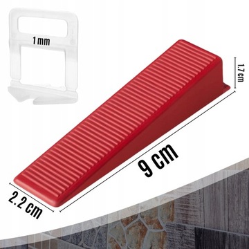 НАБОР ДЛЯ ВЫРАВНИВАНИЯ ПЛИТКИ ЗАЖИМЫ 1 ММ 500 ШТ. + 100 КЛИНЕЙ