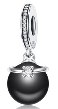 MD charms LUX zawieszka czarna perła | S925