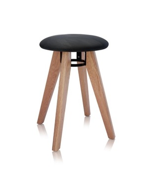 Taboret DĘBOWY FLIP Z OKRĄGŁYM SIEDZISKIEM