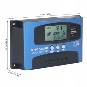 Контроллер заряда солнечной батареи MPPT 12В 24В LCD 40А