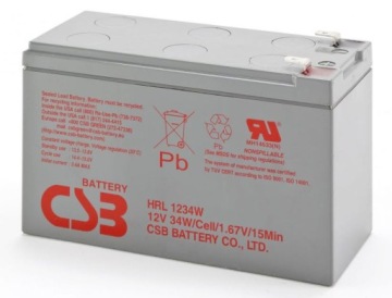 Żelowy akumulator CSB HRL1234W F2 12V 9Ah UPS APC