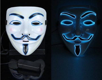 LED MASKA ANONYMOUS V JAK VENDETTA ACTA HALLOWEEN