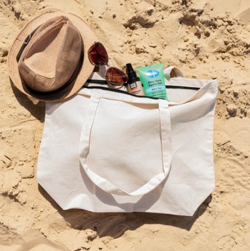 Хлопковая сумка 51х15х38 ECRU 220г на молнии CAPACITY SHOPPING ECO