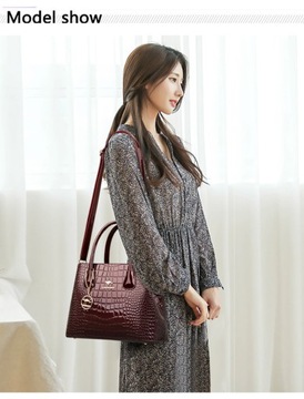 Fashion Top Handle Bag for Women Luxury Crocodile