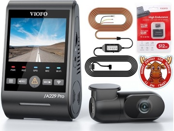 Viofo A229 Pro 2Ch DUO-G 4K+2K Wideorejestrator z kamerą tylną WiFi+CPL+GPS