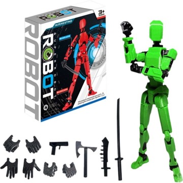 Wieloprzegubowy ruchomy robot Drukowany manekin 3D figurka klocki akcesoria