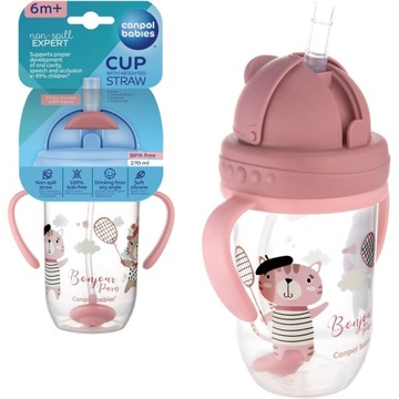 CANPOL KUBEK NIEKAPEK BIDON Z OBCIĄŻONĄ SŁOMKĄ